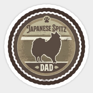 Japanese Spitz Dad - Distressed Japanese Spitz Silhouette Design Sticker